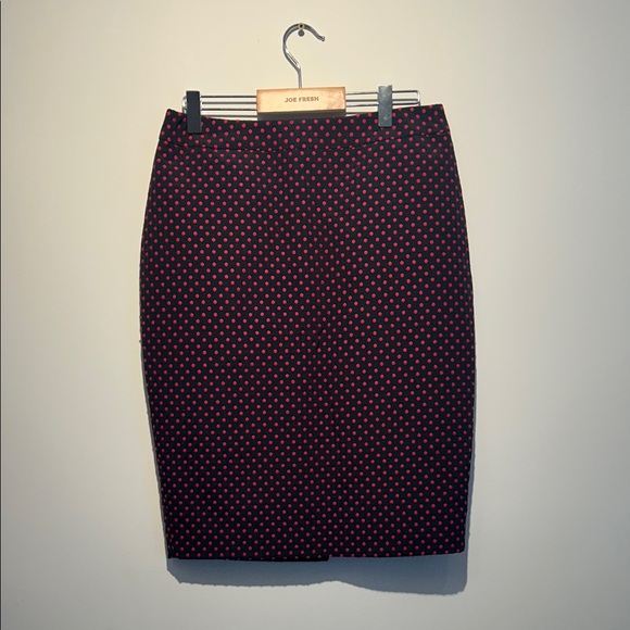 Joe Fresh Dresses & Skirts - Jacob Black Pencil Skirt with Red Dots